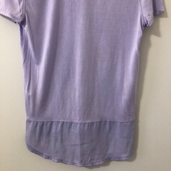 3/$25 ❥ Armani Exchange V Neck Lightweight Lavender Pastel Viscose Top Tee Small - Picture 7 of 11